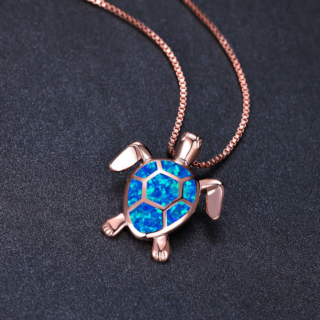 Fashion Turtle Simple Necklace Stud Earrings Set Pi-Mart