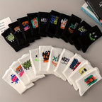 3/6/8/10/12 Pairs Of Medium Length Socks With Graffiti And Spray Painting For Personalized Fashion, Comfort, And Durability Lootquake LLC