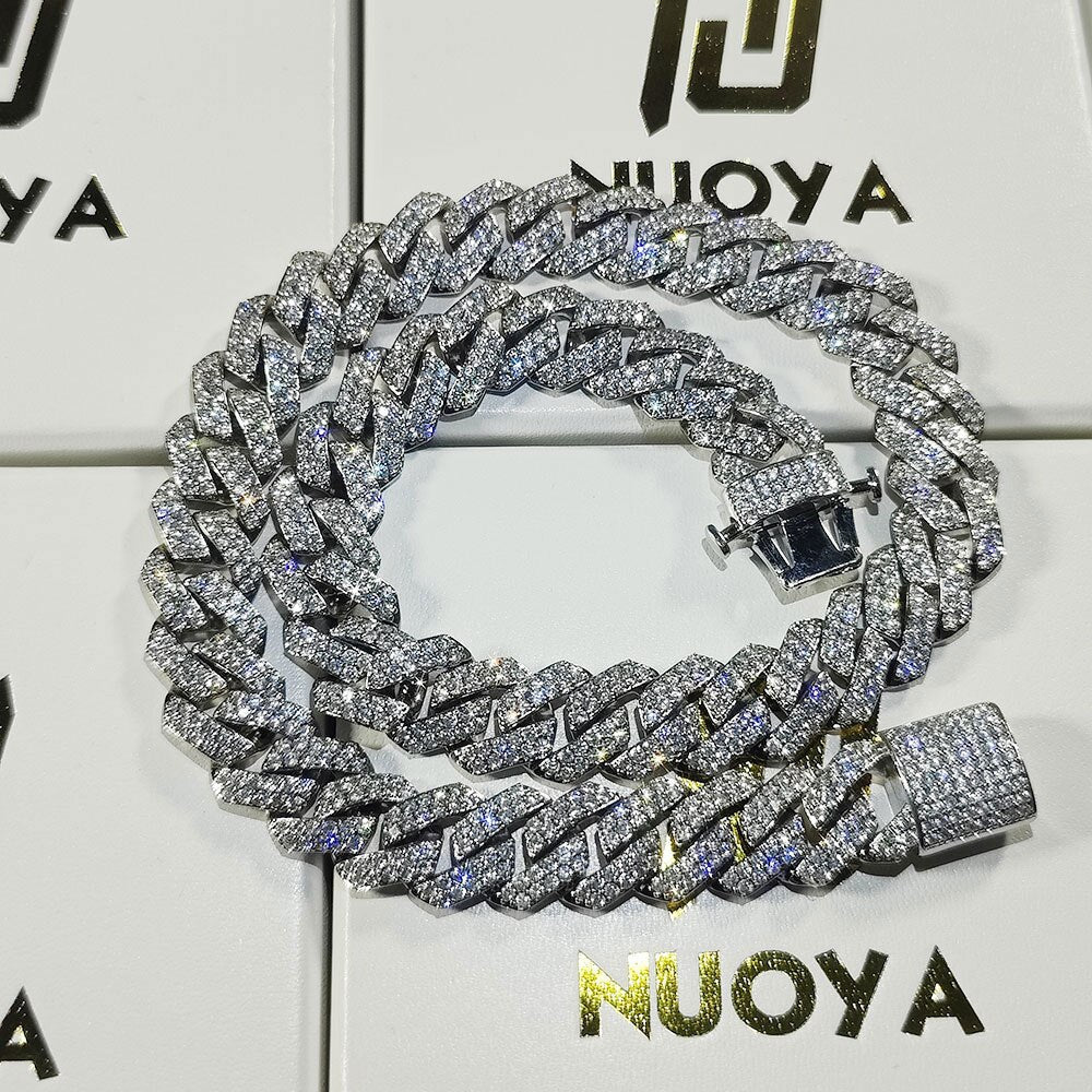 Gold Plated Iced Out Chain for Men and Women Cuban Chain Necklace Pi-Mart