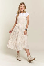New Summer Smocked Floral Ruffled Hem Cami Dress – Feminine, Charming, Playful, Perfect for Warm Weather and Casual Outings Stevvex