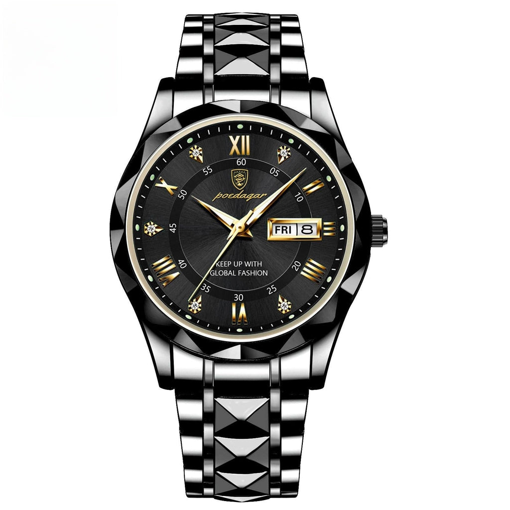 Men's Waterproof Double Calendar Luminous Quartz Watch Pi-Mart