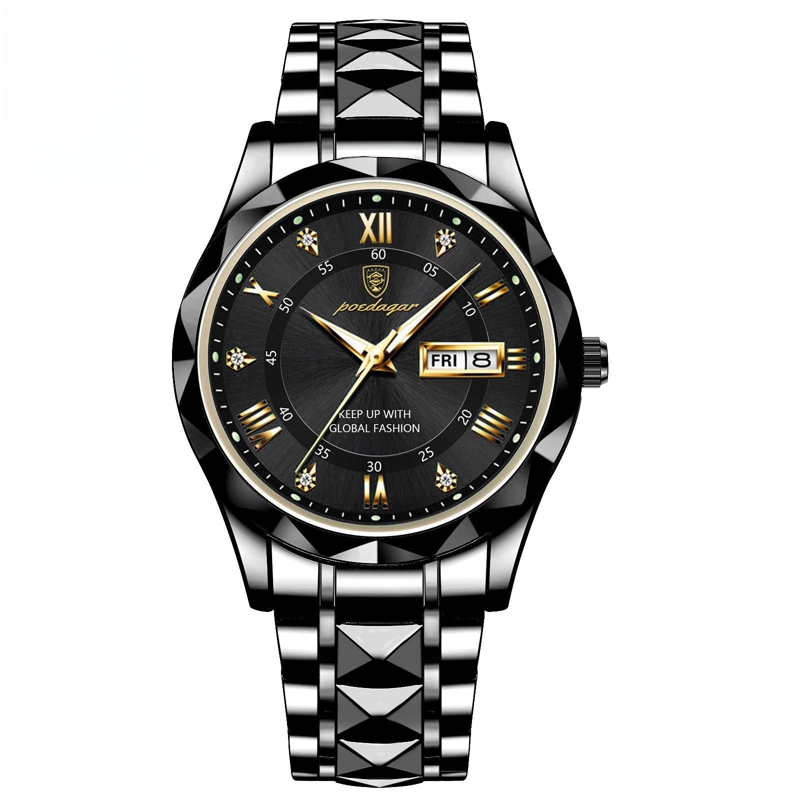 Men's Waterproof Double Calendar Luminous Quartz Watch Pi-Mart