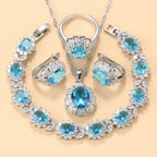 Earrings Necklace And Ring For Women 4 PCs Set