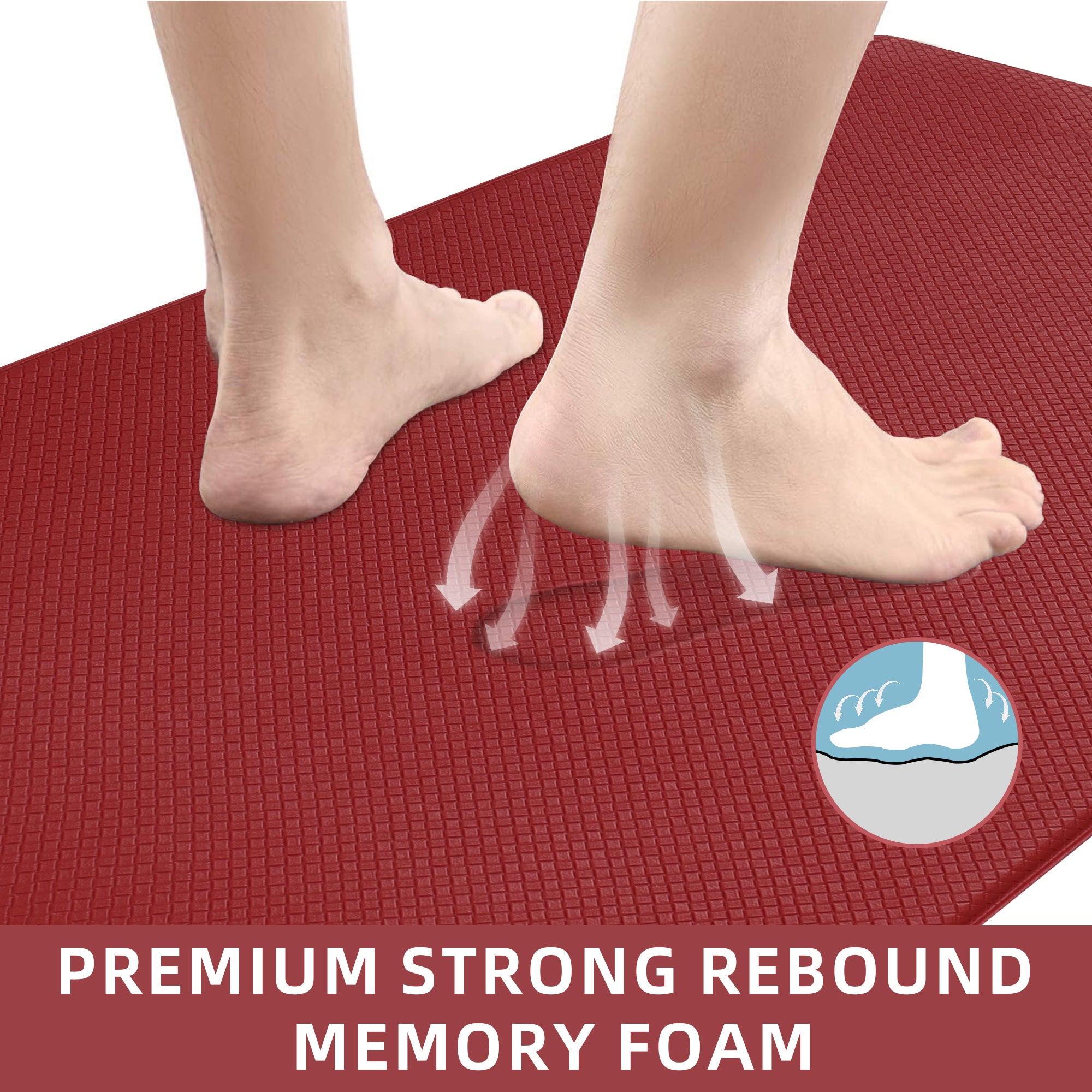 Kitchen Floor Mat Two-piece Set Of Non-slip, Waterproof And Easy To Scrub For Home, Kitchen Pi-Mart