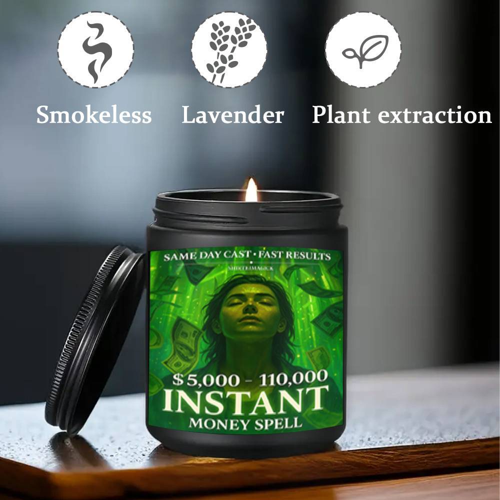1pc 5. 3 Oz Instant Money Spell Casting Scented Candle Soybean Wax Gift Idea For Women Men Adult Bestie Coworker Husband Wife Him Her Son Daughter Dad Mum Sister Brother Family On Birthday Xmas New Year Funny Unique Essential Lootquake LLC