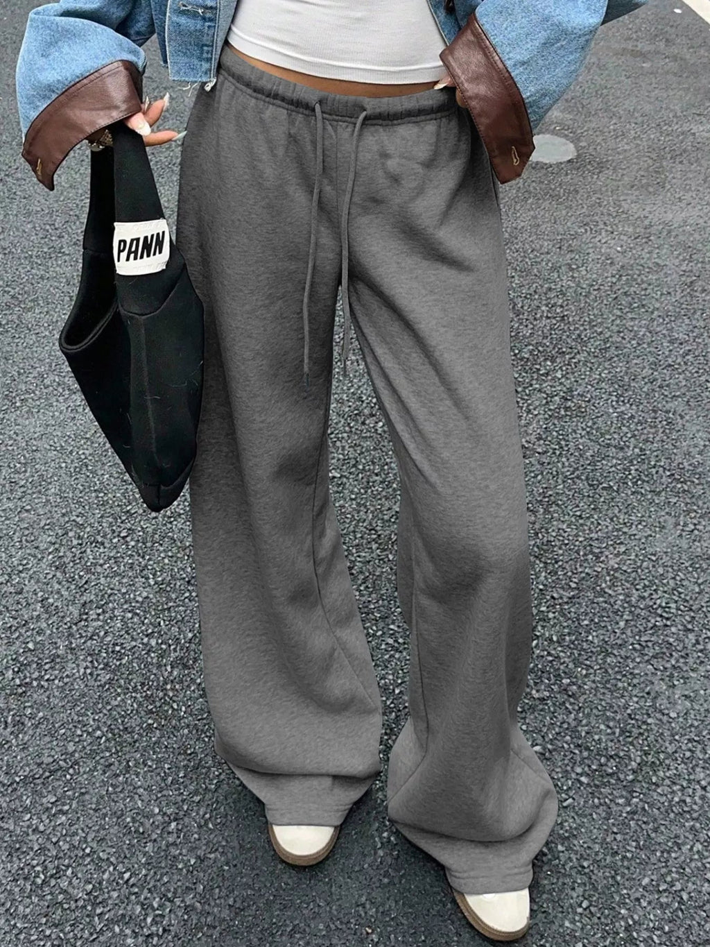 Wide Leg Drawstring Sweatpants THRIXINE