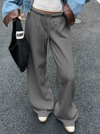 Wide Leg Drawstring Sweatpants THRIXINE