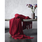 Warm Cozy Knitted Throw Blankets Red 130cm X160cm Pi-Mart