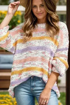 Contrast Stripes Long Sleeve Sweater | Femstylo - SJB-DIAMOND ELITES