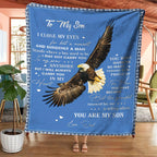 1pc To My Son Eagle Blanket Creative Text Letter To Son Eagle Pattern Soft Blanket Flannel Blanket For Sofa Bed Lootquake LLC