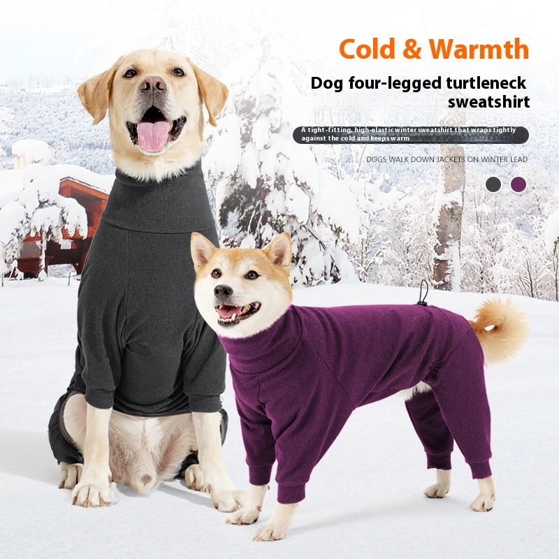 Dog Four-legged Clothes High Collar Warm Cold-proof Polar Fleece Dog Clothes Pi-Mart