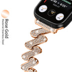 7-word Diamond Alloy Metal Classic Style Watch Band Pi-Mart