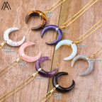 Moon Shape Amethyst Necklace Pi-Mart