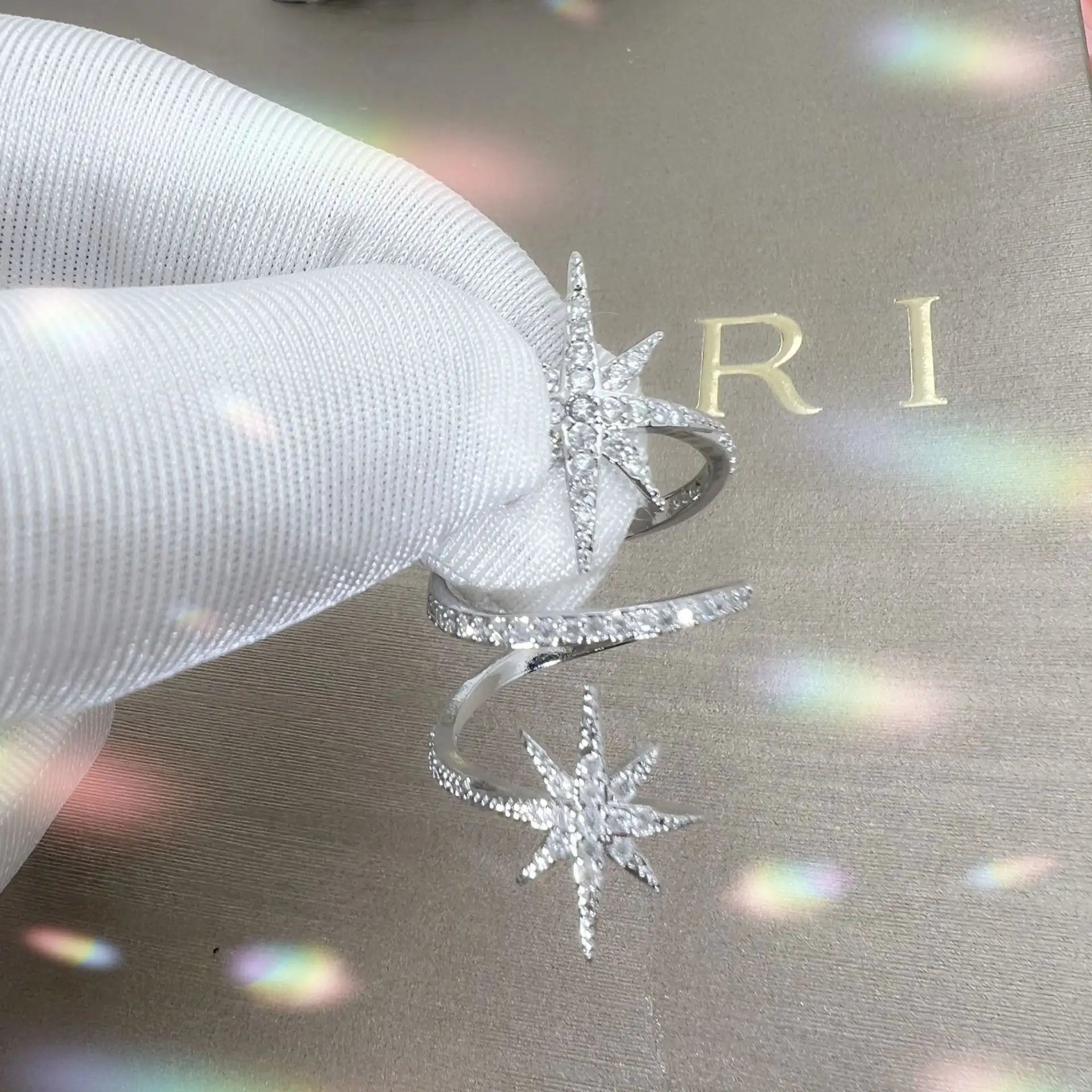Geometric Asterism Ring Fashion