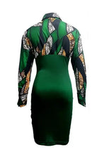 Women's Printed Waist Cinching Drawstring Pleated Hip Hugging Dress - SJB-DIAMOND ELITES