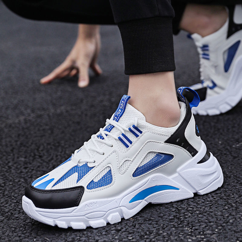 White Sneakers Men Non Slip Walking Running Shoes Sports Pi-Mart