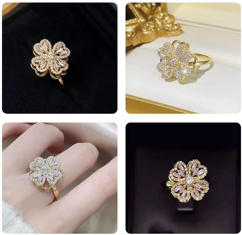 Rotating Four-Leaf Ring - SJB-DIAMOND ELITES