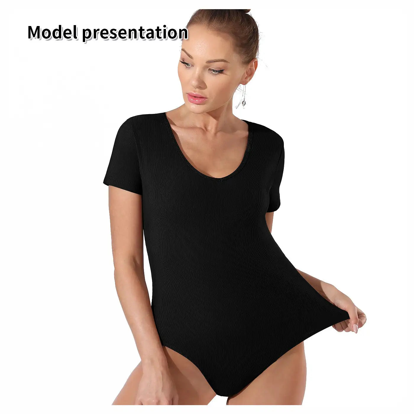 Women's Fashion Simple Solid Color Bodysuit - SJB-DIAMOND ELITES