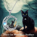 Moon Star Black Cat Pendant Item Pi-Mart