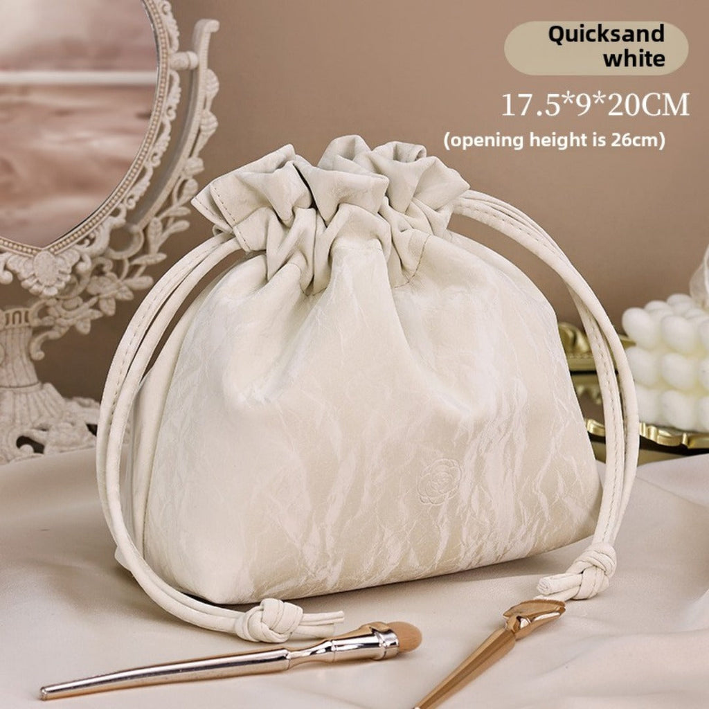 Bundle Mouth Cosmetic Bag – Large Capacity Storage Portable Makeup Bag for Women, Stylish and Functional Design for Everyday Use - SJB-DIAMOND ELITES