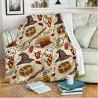 1pc Flannel Digital Printed Throw Blanket Sofa Blanket, Home Leisure Blanket, Air Conditioning Blanket, Nap Blanket, Soft And Comfortable Halloween Cute Hat Cat White Ghost Bat Pumpkin Bed Blanket Lootquake LLC