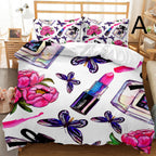 Butterfly Series Three-piece Bedding Quilt Cover Set Pi-Mart