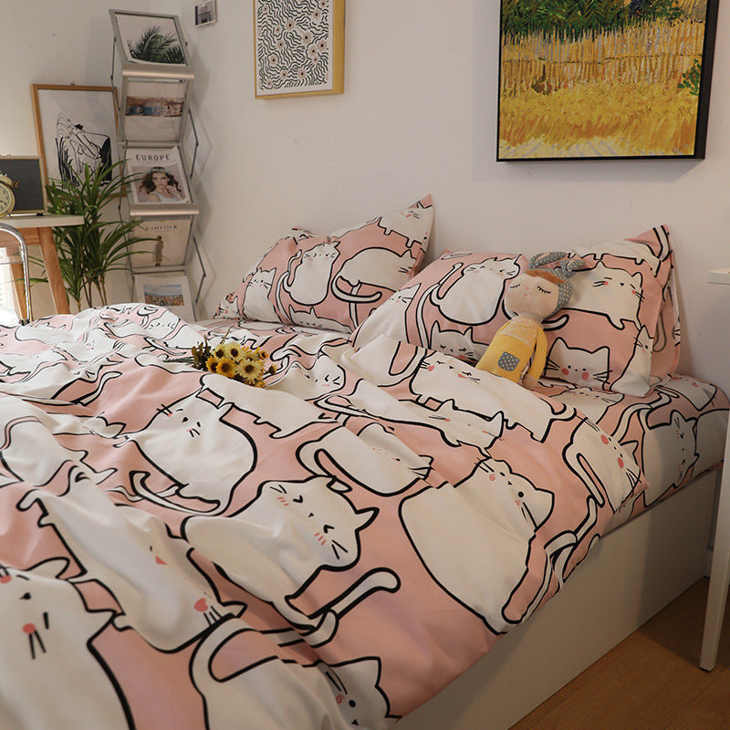 Cotton Quilt Cover Sheet Fitted Single Three Piece Set Pi-Mart