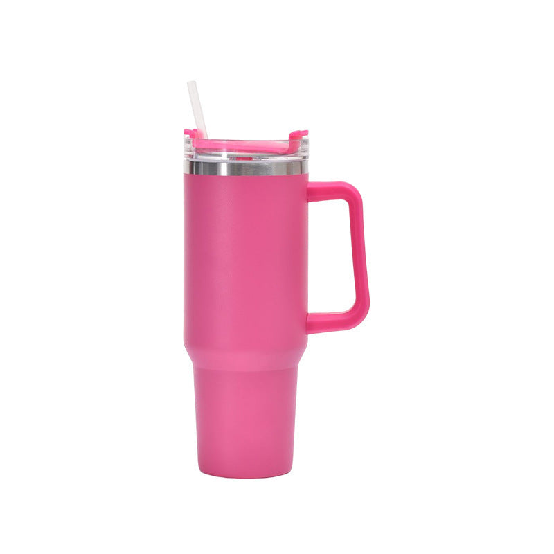 40oz Straw Coffee Insulation Cup With Handle Portable Car Stainless Steel Water Bottle LargeCapacity Travel BPA Free Thermal Mug Pi-Mart