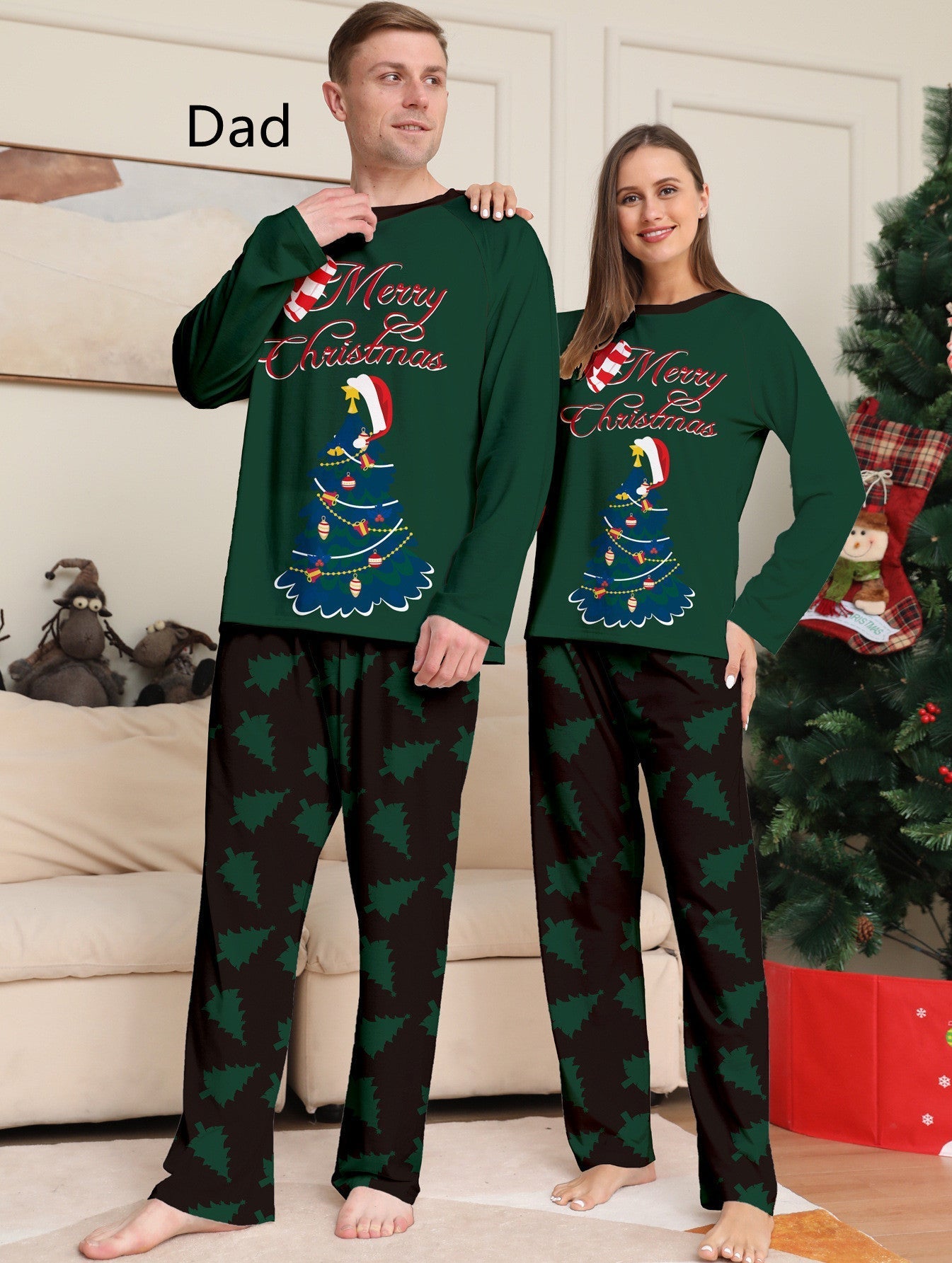 Tree Printed Long-sleeved Homewear Pajamas Pi-Mart