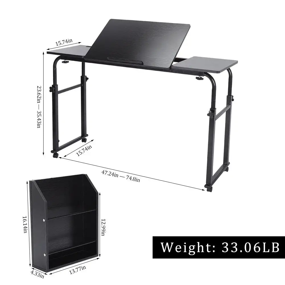 Adjustable Laptop Cart Mobile Computer Desk Overbed Writing Table with Wheels 02# - SJB-DIAMOND ELITES