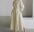 Long-sleeve Blouse Elastic Waist Swing Dress Pi-Mart