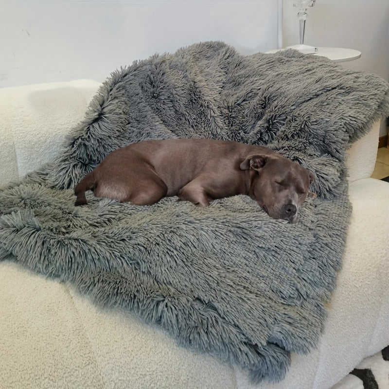 1pc Oversized Waterproof Dog Blanket for Pets Up to 85 LBS, Multi-Colored Washable Blanket with Fluffy Plush and Velvet Sides, Perfect for Sleeping, Bedding, Sofas, and Travel – Suitable for Small, Medium, and Large Dogs Lootquake LLC