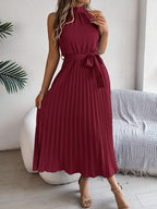 Cute Pink Sleeveless Midi Dress Elegant & Flowy Girls Dress Beautiful Design
