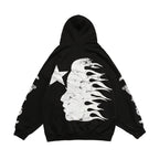 Letter Print Hooded Sweatshirt Men's Loose Long Sleeve Top Pi-Mart