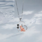 Heart-shaped Dog And Girl Personality Design Necklace Fashion Pi-Mart