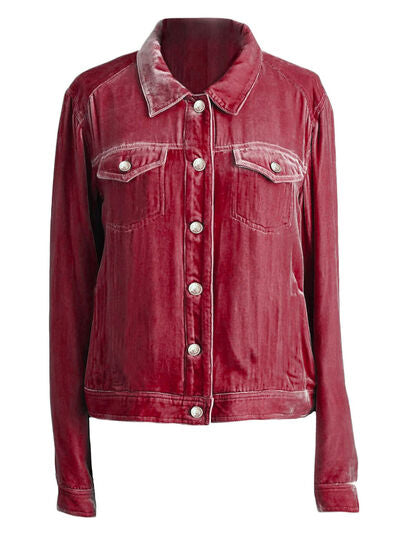 Casual Button-Up Long Sleeve Jacket with Chest Pockets and Relaxed Fit Stevvex