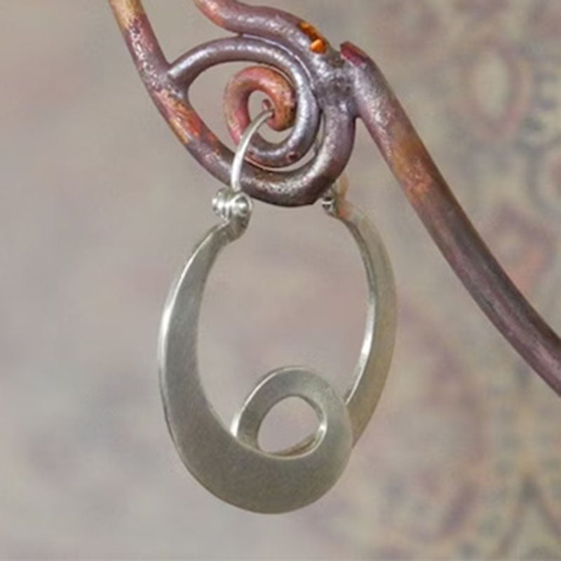 Simple Geometric Gypsy Curved Metal Ear Ring Pi-Mart