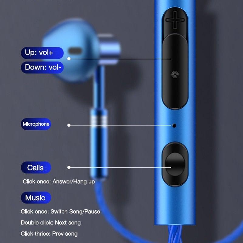 9D Stereo Earphones Mic Headphone Headset In-ear Wired Headphones Bass Wire Earphone Earbud Phone Headset With Microphone Wired Earbuds Noise Isolating in-Ear Headphones Earphones with Mic Volume Control Plug for Sports Workout Compatible Stevvex