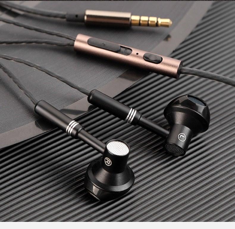 9D Stereo Earphones Mic Headphone Headset In-ear Wired Headphones Bass Wire Earphone Earbud Phone Headset With Microphone Wired Earbuds Noise Isolating in-Ear Headphones Earphones with Mic Volume Control Plug for Sports Workout Compatible Stevvex