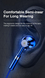 9D Stereo Earphones Mic Headphone Headset In-ear Wired Headphones Bass Wire Earphone Earbud Phone Headset With Microphone Wired Earbuds Noise Isolating in-Ear Headphones Earphones with Mic Volume Control Plug for Sports Workout Compatible Stevvex