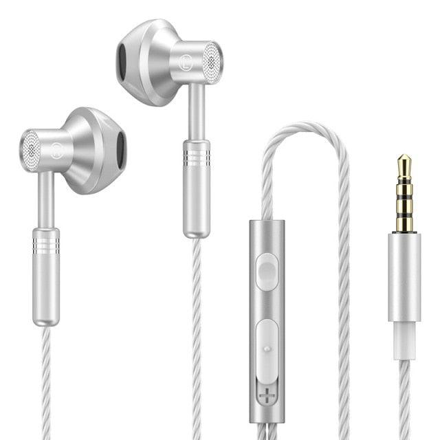9D Stereo Earphones Mic Headphone Headset In-ear Wired Headphones Bass Wire Earphone Earbud Phone Headset With Microphone Wired Earbuds Noise Isolating in-Ear Headphones Earphones with Mic Volume Control Plug for Sports Workout Compatible Stevvex
