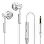 9D Stereo Earphones Mic Headphone Headset In-ear Wired Headphones Bass Wire Earphone Earbud Phone Headset With Microphone Wired Earbuds Noise Isolating in-Ear Headphones Earphones with Mic Volume Control Plug for Sports Workout Compatible Stevvex
