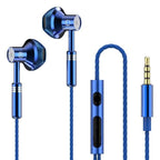 9D Stereo Earphones Mic Headphone Headset In-ear Wired Headphones Bass Wire Earphone Earbud Phone Headset With Microphone Wired Earbuds Noise Isolating in-Ear Headphones Earphones with Mic Volume Control Plug for Sports Workout Compatible Stevvex