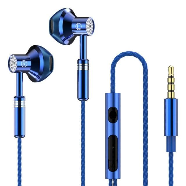 9D Stereo Earphones Mic Headphone Headset In-ear Wired Headphones Bass Wire Earphone Earbud Phone Headset With Microphone Wired Earbuds Noise Isolating in-Ear Headphones Earphones with Mic Volume Control Plug for Sports Workout Compatible Stevvex