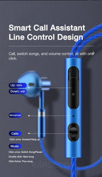 9D Stereo Earphones Mic Headphone Headset In-ear Wired Headphones Bass Wire Earphone Earbud Phone Headset With Microphone Wired Earbuds Noise Isolating in-Ear Headphones Earphones with Mic Volume Control Plug for Sports Workout Compatible Stevvex