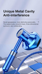 9D Stereo Earphones Mic Headphone Headset In-ear Wired Headphones Bass Wire Earphone Earbud Phone Headset With Microphone Wired Earbuds Noise Isolating in-Ear Headphones Earphones with Mic Volume Control Plug for Sports Workout Compatible Stevvex