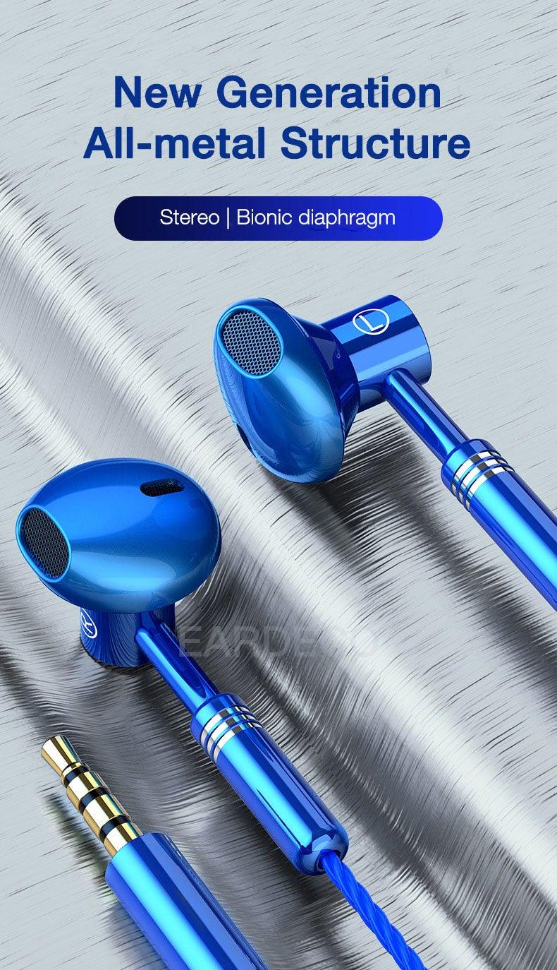 9D Stereo Earphones Mic Headphone Headset In-ear Wired Headphones Bass Wire Earphone Earbud Phone Headset With Microphone Wired Earbuds Noise Isolating in-Ear Headphones Earphones with Mic Volume Control Plug for Sports Workout Compatible Stevvex