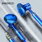 9D Stereo Earphones Mic Headphone Headset In-ear Wired Headphones Bass Wire Earphone Earbud Phone Headset With Microphone Wired Earbuds Noise Isolating in-Ear Headphones Earphones with Mic Volume Control Plug for Sports Workout Compatible Stevvex