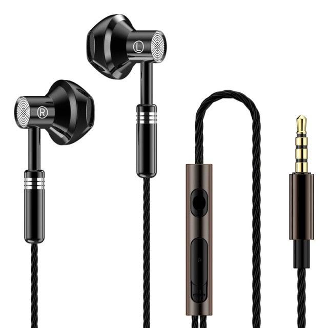 9D Stereo Earphones Mic Headphone Headset In-ear Wired Headphones Bass Wire Earphone Earbud Phone Headset With Microphone Wired Earbuds Noise Isolating in-Ear Headphones Earphones with Mic Volume Control Plug for Sports Workout Compatible Stevvex