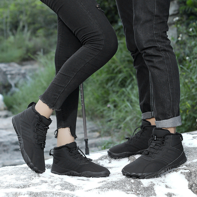 Outdoor Sports Cotton Shoes For Men And Women Winter Warm Slip-on Boots Wear-resistant Anti-ski Thickened Shoes Couple Pi-Mart
